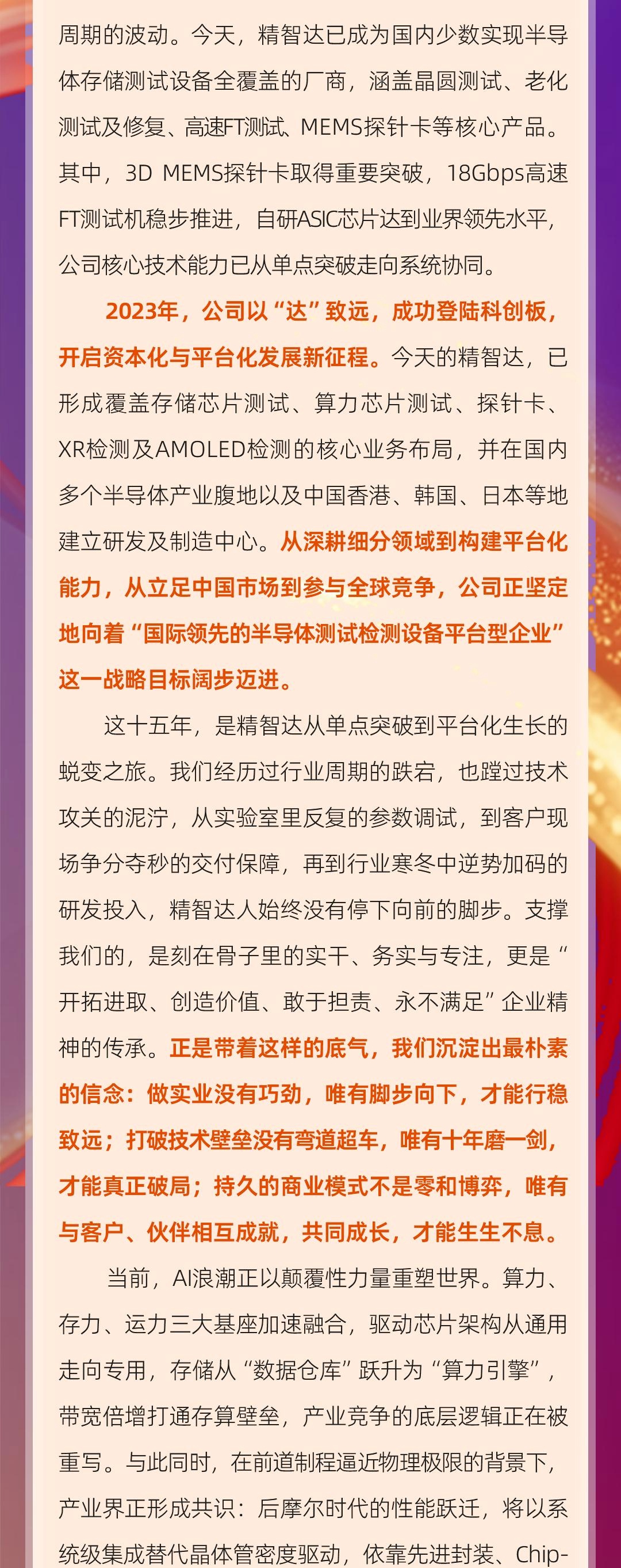 志之所趋 无远弗届 | 精智达15周年 携手共赴壮阔新程